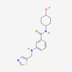 molecular formula C18H23N3O2S B7092379 N-(4-methoxycyclohexyl)-3-(1,3-thiazol-5-ylmethylamino)benzamide 