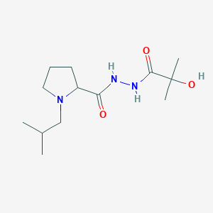molecular formula C13H25N3O3 B7092483 N'-(2-hydroxy-2-methylpropanoyl)-1-(2-methylpropyl)pyrrolidine-2-carbohydrazide 