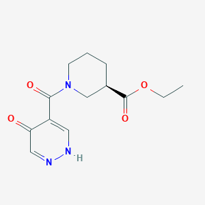 molecular formula C13H17N3O4 B7092536 ethyl (3R)-1-(4-oxo-1H-pyridazine-5-carbonyl)piperidine-3-carboxylate 