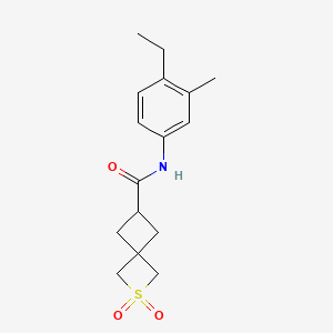 molecular formula C16H21NO3S B7092595 N-(4-ethyl-3-methylphenyl)-2,2-dioxo-2lambda6-thiaspiro[3.3]heptane-6-carboxamide 