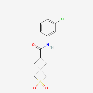 molecular formula C14H16ClNO3S B7092598 N-(3-chloro-4-methylphenyl)-2,2-dioxo-2lambda6-thiaspiro[3.3]heptane-6-carboxamide 