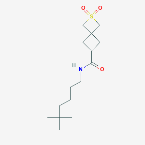 molecular formula C15H27NO3S B7092613 N-(5,5-dimethylhexyl)-2,2-dioxo-2lambda6-thiaspiro[3.3]heptane-6-carboxamide 