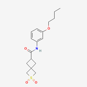 molecular formula C17H23NO4S B7092616 N-(3-butoxyphenyl)-2,2-dioxo-2lambda6-thiaspiro[3.3]heptane-6-carboxamide 