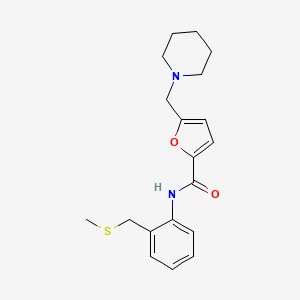 molecular formula C19H24N2O2S B7092622 N-[2-(methylsulfanylmethyl)phenyl]-5-(piperidin-1-ylmethyl)furan-2-carboxamide 