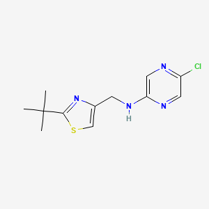 molecular formula C12H15ClN4S B7092653 N-[(2-tert-butyl-1,3-thiazol-4-yl)methyl]-5-chloropyrazin-2-amine 