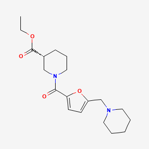 molecular formula C19H28N2O4 B7092664 ethyl (3R)-1-[5-(piperidin-1-ylmethyl)furan-2-carbonyl]piperidine-3-carboxylate 
