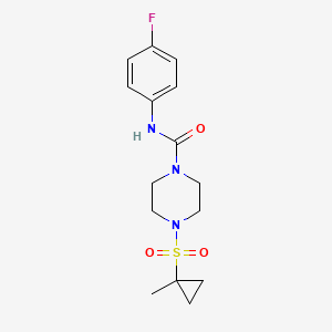 molecular formula C15H20FN3O3S B7092760 N-(4-fluorophenyl)-4-(1-methylcyclopropyl)sulfonylpiperazine-1-carboxamide 