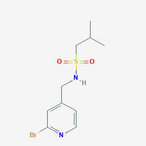 molecular formula C10H15BrN2O2S B7092824 N-[(2-bromopyridin-4-yl)methyl]-2-methylpropane-1-sulfonamide 