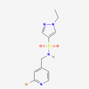 molecular formula C11H13BrN4O2S B7092856 N-[(2-bromopyridin-4-yl)methyl]-1-ethylpyrazole-4-sulfonamide 