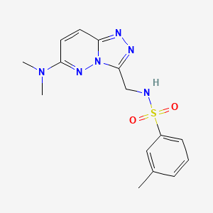 molecular formula C15H18N6O2S B7092910 N-[[6-(dimethylamino)-[1,2,4]triazolo[4,3-b]pyridazin-3-yl]methyl]-3-methylbenzenesulfonamide 