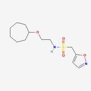 molecular formula C13H22N2O4S B7093122 N-(2-cycloheptyloxyethyl)-1-(1,2-oxazol-5-yl)methanesulfonamide 