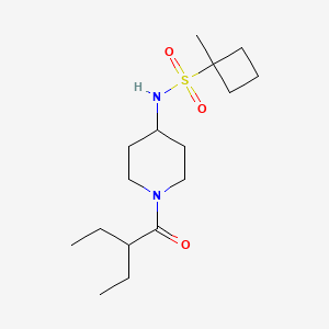 molecular formula C16H30N2O3S B7093195 N-[1-(2-ethylbutanoyl)piperidin-4-yl]-1-methylcyclobutane-1-sulfonamide 