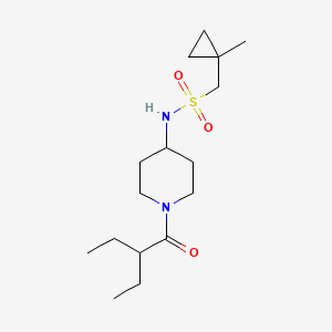 molecular formula C16H30N2O3S B7093217 N-[1-(2-ethylbutanoyl)piperidin-4-yl]-1-(1-methylcyclopropyl)methanesulfonamide 