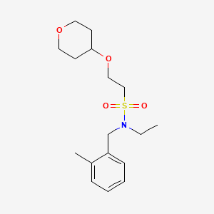 molecular formula C17H27NO4S B7093267 N-ethyl-N-[(2-methylphenyl)methyl]-2-(oxan-4-yloxy)ethanesulfonamide 