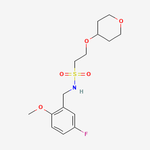 molecular formula C15H22FNO5S B7093276 N-[(5-fluoro-2-methoxyphenyl)methyl]-2-(oxan-4-yloxy)ethanesulfonamide 