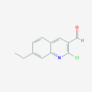 molecular formula C12H10ClNO B070933 2-Chloro-7-ethylquinoline-3-carbaldehyde CAS No. 169126-00-5