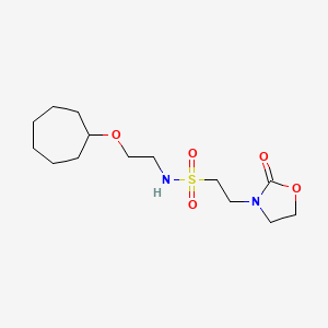 molecular formula C14H26N2O5S B7093319 N-(2-cycloheptyloxyethyl)-2-(2-oxo-1,3-oxazolidin-3-yl)ethanesulfonamide 