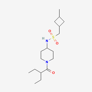 molecular formula C17H32N2O3S B7093340 N-[1-(2-ethylbutanoyl)piperidin-4-yl]-1-(3-methylcyclobutyl)methanesulfonamide 