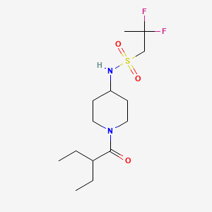 molecular formula C14H26F2N2O3S B7093369 N-[1-(2-ethylbutanoyl)piperidin-4-yl]-2,2-difluoropropane-1-sulfonamide 