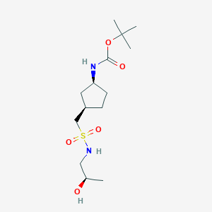 molecular formula C14H28N2O5S B7093388 tert-butyl N-[(1S,3R)-3-[[(2R)-2-hydroxypropyl]sulfamoylmethyl]cyclopentyl]carbamate 