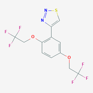 molecular formula C12H8F6N2O2S B070935 4-[2,5-Bis(2,2,2-trifluoroethoxy)phenyl]-1,2,3-thiadiazole CAS No. 175205-47-7