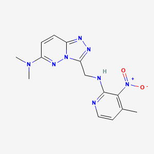 molecular formula C14H16N8O2 B7093686 N,N-dimethyl-3-[[(4-methyl-3-nitropyridin-2-yl)amino]methyl]-[1,2,4]triazolo[4,3-b]pyridazin-6-amine 