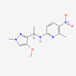molecular formula C13H17N5O3 B7093778 N-[1-(4-methoxy-1-methylpyrazol-3-yl)ethyl]-6-methyl-5-nitropyridin-2-amine 