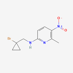 molecular formula C10H12BrN3O2 B7093814 N-[(1-bromocyclopropyl)methyl]-6-methyl-5-nitropyridin-2-amine 