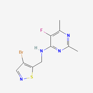 molecular formula C10H10BrFN4S B7093880 N-[(4-bromo-1,2-thiazol-5-yl)methyl]-5-fluoro-2,6-dimethylpyrimidin-4-amine 