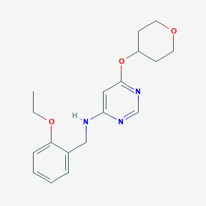molecular formula C18H23N3O3 B7093933 N-[(2-ethoxyphenyl)methyl]-6-(oxan-4-yloxy)pyrimidin-4-amine 