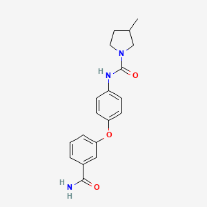 molecular formula C19H21N3O3 B7093995 N-[4-(3-carbamoylphenoxy)phenyl]-3-methylpyrrolidine-1-carboxamide 