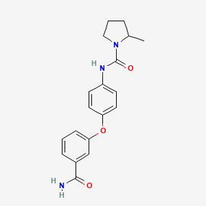 molecular formula C19H21N3O3 B7094009 N-[4-(3-carbamoylphenoxy)phenyl]-2-methylpyrrolidine-1-carboxamide 