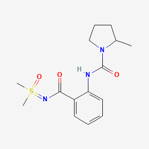molecular formula C15H21N3O3S B7094043 N-[2-[[dimethyl(oxo)-lambda6-sulfanylidene]carbamoyl]phenyl]-2-methylpyrrolidine-1-carboxamide 
