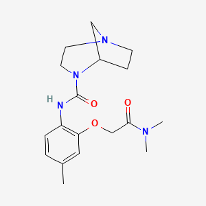 molecular formula C18H26N4O3 B7094073 N-[2-[2-(dimethylamino)-2-oxoethoxy]-4-methylphenyl]-1,4-diazabicyclo[3.2.1]octane-4-carboxamide 