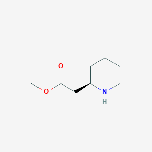 molecular formula C8H15NO2 B070941 methyl 2-[(2R)-piperidin-2-yl]acetate CAS No. 171730-95-3