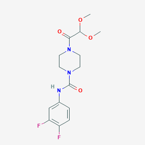 molecular formula C15H19F2N3O4 B7094102 N-(3,4-difluorophenyl)-4-(2,2-dimethoxyacetyl)piperazine-1-carboxamide 