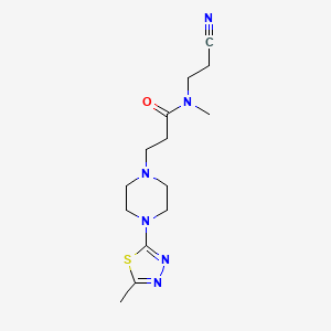 molecular formula C14H22N6OS B7094431 N-(2-cyanoethyl)-N-methyl-3-[4-(5-methyl-1,3,4-thiadiazol-2-yl)piperazin-1-yl]propanamide 