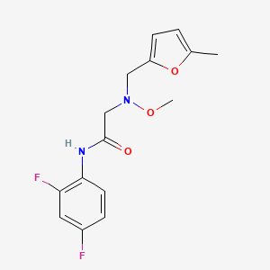 molecular formula C15H16F2N2O3 B7094468 N-(2,4-difluorophenyl)-2-[methoxy-[(5-methylfuran-2-yl)methyl]amino]acetamide 