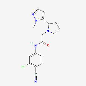 molecular formula C17H18ClN5O B7094485 N-(3-chloro-4-cyanophenyl)-2-[2-(2-methylpyrazol-3-yl)pyrrolidin-1-yl]acetamide 