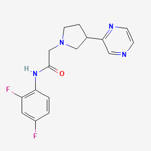 molecular formula C16H16F2N4O B7094493 N-(2,4-difluorophenyl)-2-(3-pyrazin-2-ylpyrrolidin-1-yl)acetamide 
