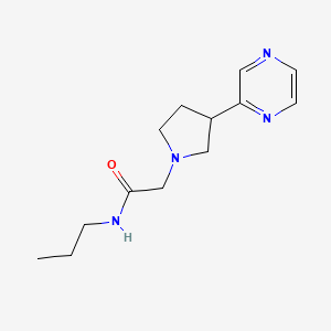 molecular formula C13H20N4O B7094501 N-propyl-2-(3-pyrazin-2-ylpyrrolidin-1-yl)acetamide 