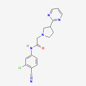 molecular formula C17H16ClN5O B7094514 N-(3-chloro-4-cyanophenyl)-2-(3-pyrimidin-2-ylpyrrolidin-1-yl)acetamide 