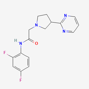 molecular formula C16H16F2N4O B7094526 N-(2,4-difluorophenyl)-2-(3-pyrimidin-2-ylpyrrolidin-1-yl)acetamide 