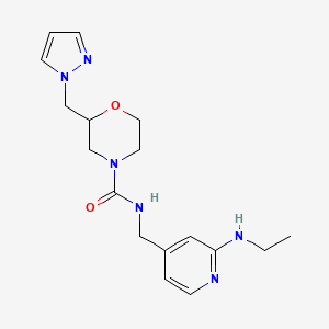 molecular formula C17H24N6O2 B7094581 N-[[2-(ethylamino)pyridin-4-yl]methyl]-2-(pyrazol-1-ylmethyl)morpholine-4-carboxamide 