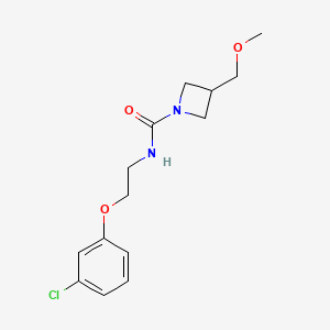 molecular formula C14H19ClN2O3 B7094602 N-[2-(3-chlorophenoxy)ethyl]-3-(methoxymethyl)azetidine-1-carboxamide 