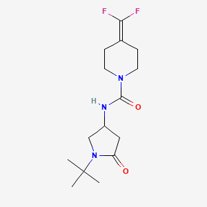molecular formula C15H23F2N3O2 B7094648 N-(1-tert-butyl-5-oxopyrrolidin-3-yl)-4-(difluoromethylidene)piperidine-1-carboxamide 