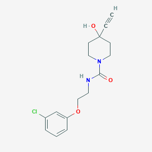 molecular formula C16H19ClN2O3 B7094673 N-[2-(3-chlorophenoxy)ethyl]-4-ethynyl-4-hydroxypiperidine-1-carboxamide 