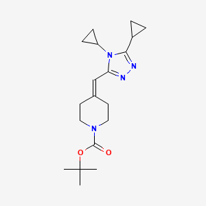 molecular formula C19H28N4O2 B7094756 Tert-butyl 4-[(4,5-dicyclopropyl-1,2,4-triazol-3-yl)methylidene]piperidine-1-carboxylate 
