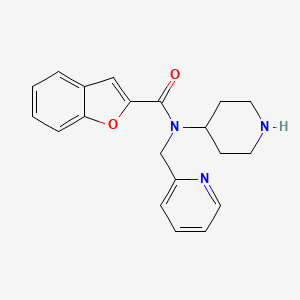 molecular formula C20H21N3O2 B7094801 N-piperidin-4-yl-N-(pyridin-2-ylmethyl)-1-benzofuran-2-carboxamide 