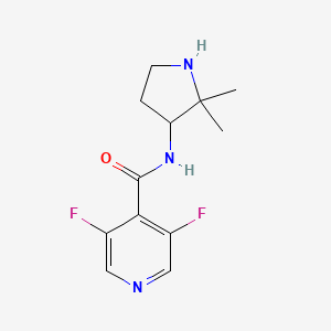 molecular formula C12H15F2N3O B7094814 N-(2,2-dimethylpyrrolidin-3-yl)-3,5-difluoropyridine-4-carboxamide 